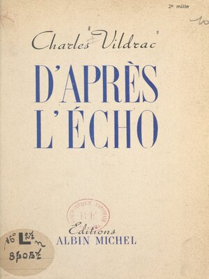 cover image of D'après l'écho